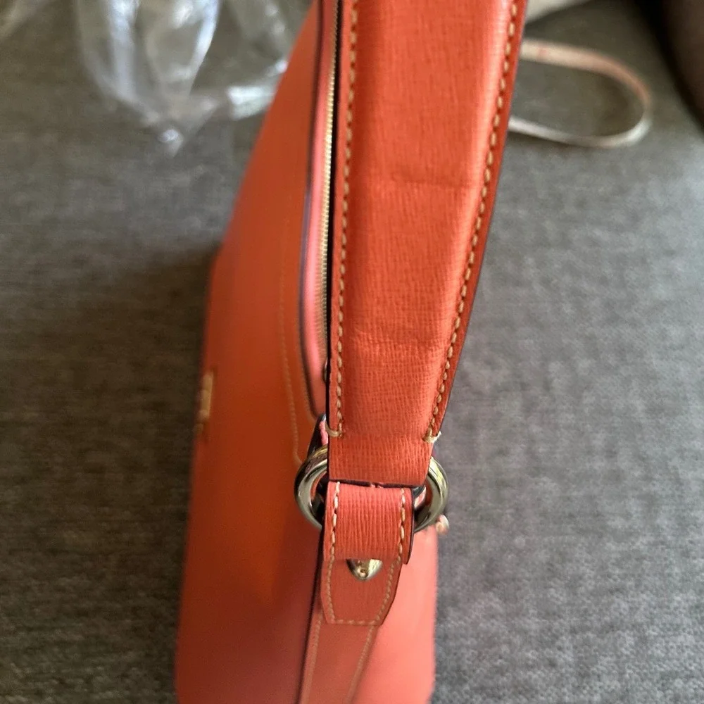 Dooney & Bourke Saffiano Leather Hobo Bag Coral Pink Orange BSAFF1613 CRCR New